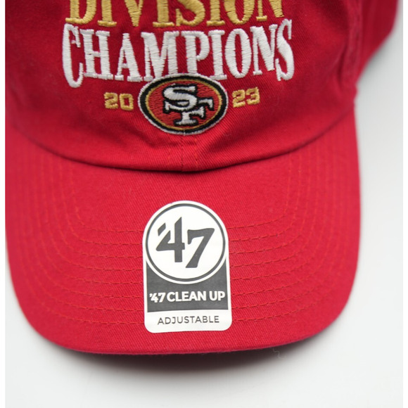 New Era NFL SF San Fransisco 49ers NFC West Division Champion 2023 Red Hat Cap - Picture 2 of 7